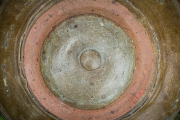 The top surface of the pottery.