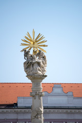 Obraz premium Detail of the Holy Trinity Statue at Union square in Timisoara, Romania