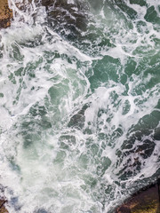 Sea foam texture on the sea surface