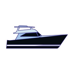 cruiser boat icon, flat design