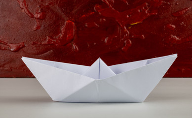 Origami paper boat