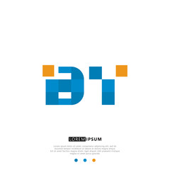 Fototapeta premium BY B Y Logo Monogram with Blue and yellow Colors. modern letter logo design