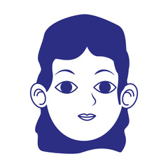 cartoon woman icon, flat design