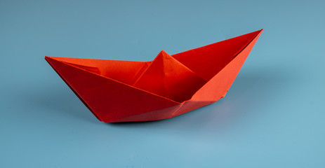 Origami paper boat