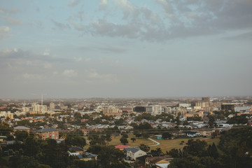 aerial view of the city， Newcastle， Australia