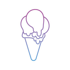 summer ice cream in cone gradient style
