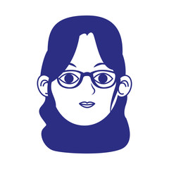 Obraz na płótnie Canvas woman with glasses icon, flat design