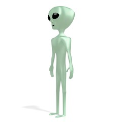 Green alien, extraterrestrial - 3D rendering