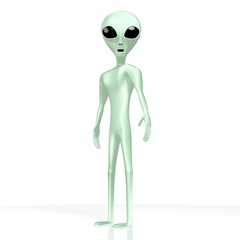 Fototapeta premium Green alien, extraterrestrial - 3D rendering