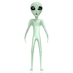 Green alien, extraterrestrial - 3D rendering