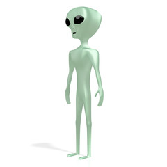 Green alien, extraterrestrial - 3D rendering