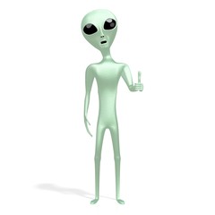 Green alien, extraterrestrial - 3D rendering