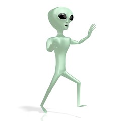 Green alien, extraterrestrial - 3D rendering