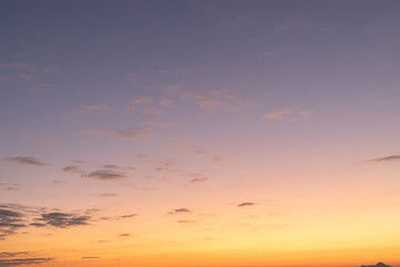 Natural colors. Sunset in the sky with blue, Orange and red dramatic colors