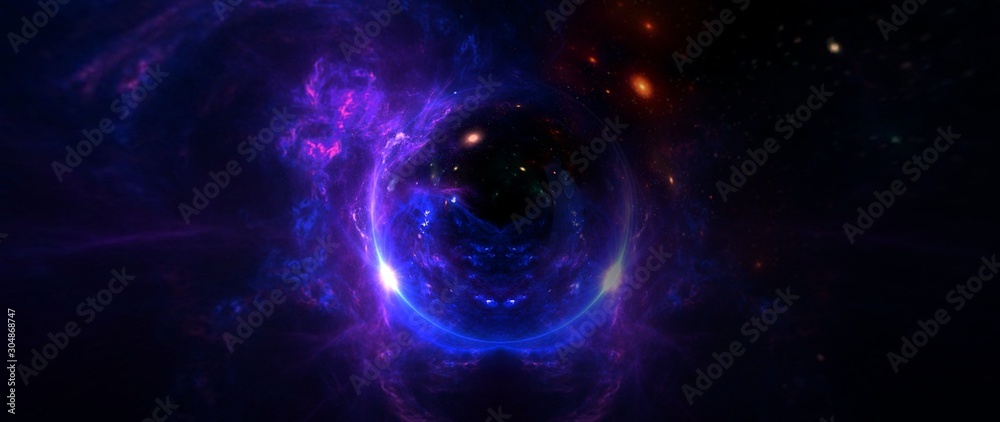 Wall mural black hole, science fiction wallpaper. beauty of deep space. colorful graphics for background, like 