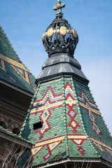 detail on the tower of The Orthodox Cathedral of Timisoara in Romania