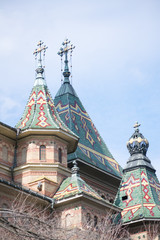Fototapeta na wymiar Orthodox Cathedral towers in Timisoara Romania