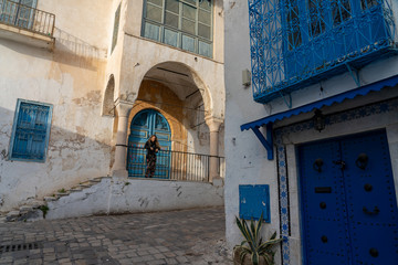 Fototapeta na wymiar Sidi Bou Said Town in Tunisia Known for extensive use of blue and white