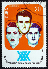 Postage stamp Cuba 1983 attack of Moncada barracs