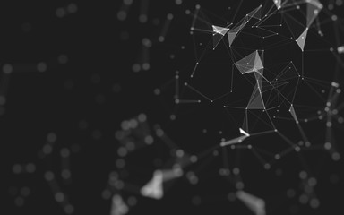 Abstract background. Molecules technology with polygonal shapes, connecting dots and lines....