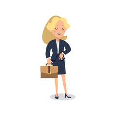 Businesswoman character. Animate character. Young lady personage constructor. Different woman postures. Vector set personage.usinesswoman working character design set. Vector design.