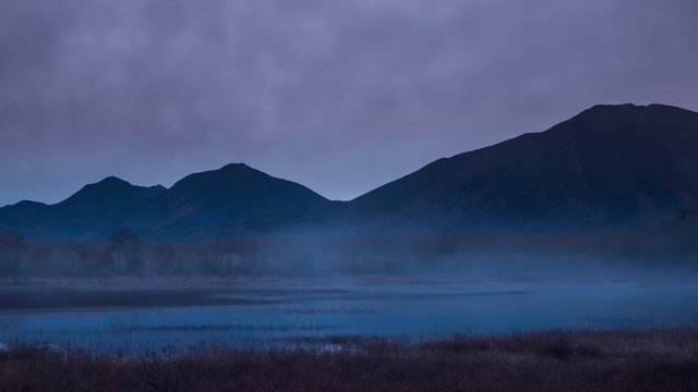 紅葉の小田代ヶ原湿原朝焼けTimelapse-LRTズーム版