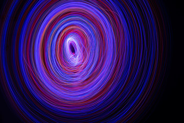 Red/Purple Circular abstract fractal background Painted with LEDs on long exposure