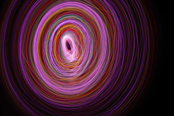 Pink/Red Circular abstract fractal background Painted with LEDs on long exposure