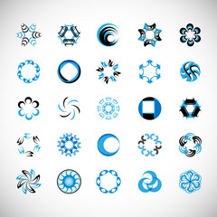 Abstract Circle Icon Set. Vector Isolated On Gray. Abstract Circle For Company Symbol, Dot Logo, Technology Icon And Element Design.Creative Circle Icons For Dot And Tech Logo. Abstract Round Template
