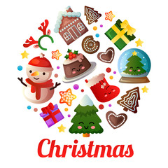 christmas season wreath winter round