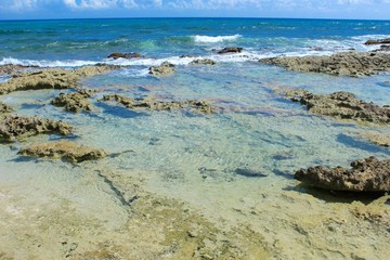 Fototapeta na wymiar mahahual beach, playa mahahual, costa maya