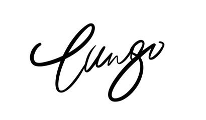 Lungo lettering. Vector illustration of handwritten lettering. Vector elements for coffee shop, market, cafe design, restaurant menu and recipes.