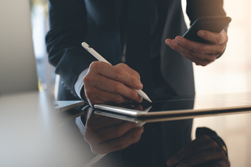 Businessman working in modern office