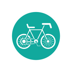 Isolated cycle icon block line design