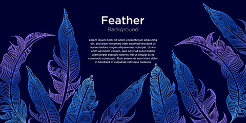 Materiał do szycia Colorful Feather Illustration Background
