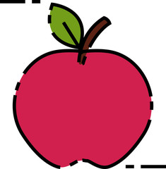 Isolated apple fruit fill design