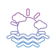 summer sun and wave gradient style