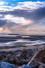 sunset over the great salt lake