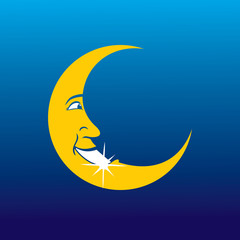 Fototapeta na wymiar Smile Moon Logo