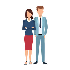 cartoon businessman and businesswoman icon