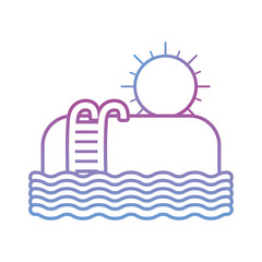 summer pool with stairs gradient style