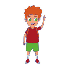 cartoon happy boy with green shorts