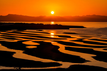 真玉海岸の夕日