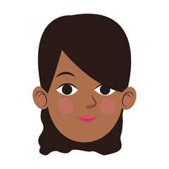 cute woman face icon, flat design