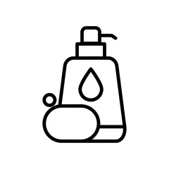 Shampoo bottle and soap icon vector design template flat style isolated on white background
