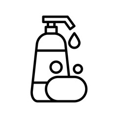 Shampoo bottle and soap icon vector design template flat style isolated on white background