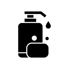 Shampoo bottle and soap icon vector design template flat style isolated on white background