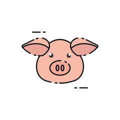 Isolated pig icon fill design
