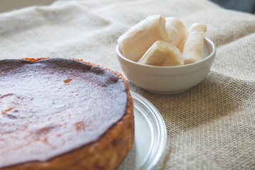 Detail of delicious homemade cassava cake