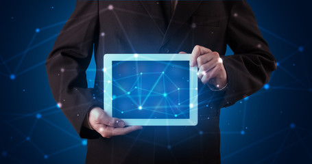 Formal hand in a dark space with virtual connection network concept